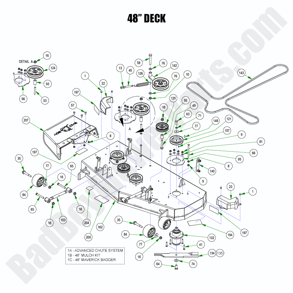 3098 - Bad Boy Mower Parts Lookup > 2023 > Maverick > 48\" Deck Assembly